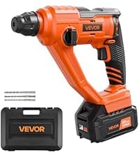 VEVOR 5/8" SDS-Plus Rotary Hammer Drill,20V Brushless Cordless Hammer Drills,4.0Ah Lithium-Ion Battery Powered,3.0A Fast Charger,Electric Demolition Hammers Variable Speed,Power Tool For Concret