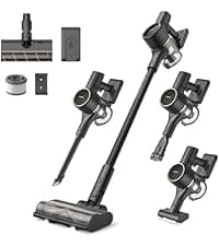 DREAME R10 Pro Cordless Vacuum Cleaner for Home, 6-in-1 Cordless Stick Vacuum Rechargeable, 65Mins Runtime, Powerful Suction, Wireless Vacuum Cleaner for Hardwood Floor, Carpet, Tile, Pet Hair, Black