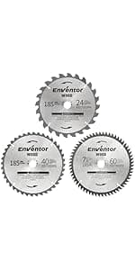 Enventor Circular Saw Corded, 11A Electric Circular Saws 7-1/4-Inch with Laser Guide, 2 Blade Saws (40T/24T), Max Cutting Depth 2-7/16"(90°), 1-8/9"(0°-45°), Single Handed Bevel, 6000RPM (Blue)