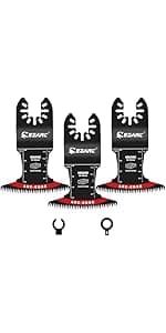 EZARC Japanese Tooth Oscillating Saw Blade, 5 PCS Arc Edge Oscillating Multitool Blades Clean Cut for Wood, Plastic