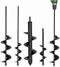 TCBWFY Garden Auger Drill Bit for Planting 1.6"x16.5"and 3.5"x16",Heavy Duty Bulb Planter Tool for Digging Holes,Compatible with 3/8" Hex Drive Drill