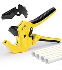 Inside Pipe Cutter for PVC Pipe, Cutter Tool Set with Scale Adjustable Depth Gauge, 5PCS Saw Blades and Hex Shank, Internal Plastic ABS Pipe Cutter Set