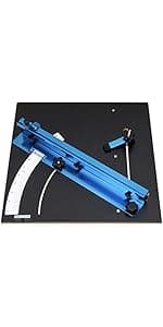 POWERTEC 71391 Table Saw Precision Miter Gauge System w/ 27 Angle Stops and 3/4”x 3/8”T-Slotted Miter Bar w/Removable T-Slot Plate; Includes 24”x 3” Multi T–Track Fence w/Scale, T-track Flip Stop