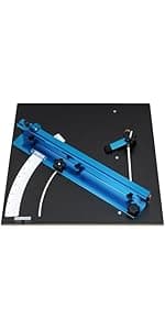 POWERTEC Precision Table Saw Miter Gauge System w/ 27 Angle Stops and 3/4" x 3/8" T-Slotted Miter Bar w/Removable T-Slot Plate, Includes 24" x 3" Multi T–Track Fence w/Scale, T-track Flip Stop, 71391V