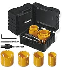 KATA Hole Saw Set 20PCS Hole Saw Kit with 3/4"-6"(19-152mm) 13PCS Saw Blades, 2 Mandrels, 3 Drill Bits, 1 Installation Plate, 1 Hex Key, Ideal for Soft Wood, Plywood, Drywall, PVC