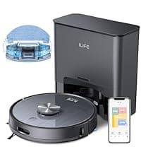 ILIFE A30 Pro Robot Vacuum and Mop, Self Emptying Station for 60 Days, 5000Pa Suction, LiDAR Navigation, No-Go Zones, 2.4G WiFi/App/Alexa/Remote Control, Roller Brush for Carpet, Hard Floors, 110V