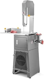Hoteche 10-Inch Commercial Electric Meat Bandsaw - 550W, 9.5" Cutting Depth, 10" Cutting Width Ideal for Meat, Bone, and Frozen Food Processing