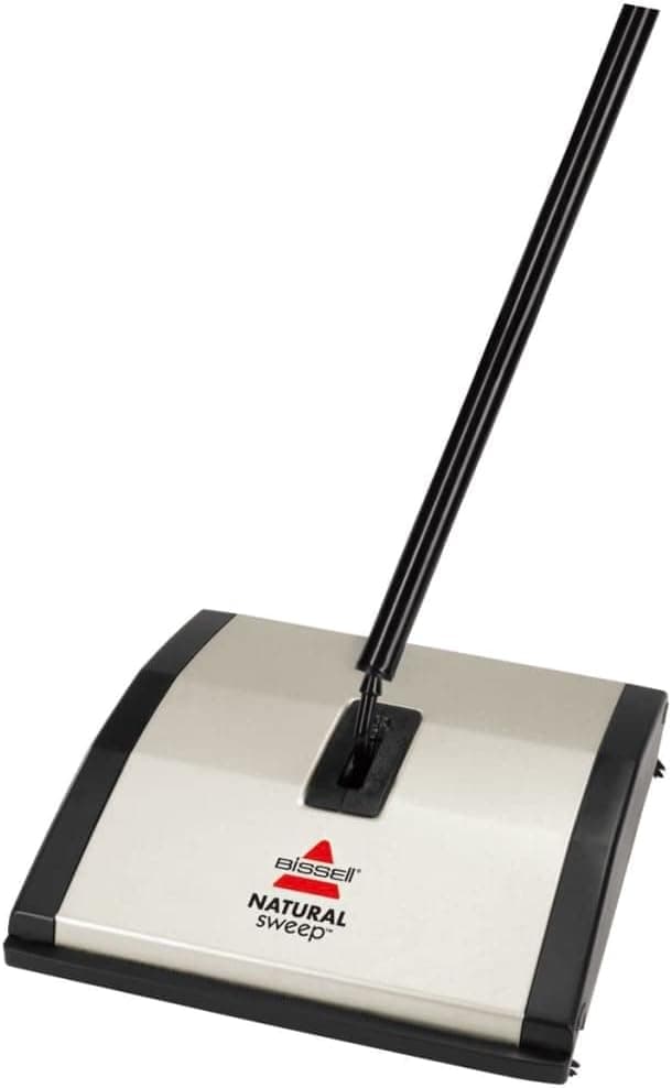 Bissell Natural Sweep Carpet and Floor Sweeper with Dual Brush Rotating System and 2 Corner Edge Brushes, 92N0A, 4.2 lb.