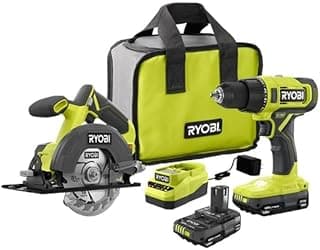 RYOBI ONE+ 18V Cordless 2-Tool Combo Kit with Drill/Driver, Circular Saw, (2) 1.5 Ah Batteries, and Charger