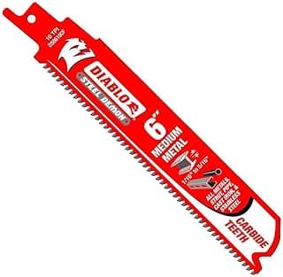 Diablo Steel Demon Carbide Teeth Reciprocating Saw Blades for Medium Metal - 6" Length, 10 TPI, 3-Pack - DS0610CF3