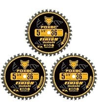 FOXBC 5-1/2-Inch 130 Tooth Plywood, Veneer, OSB, Plastic Cutting Circular Saw Blade with 5/8 Inch Arbor, with 1/2" 3/8" Bushing - 3 Pack
