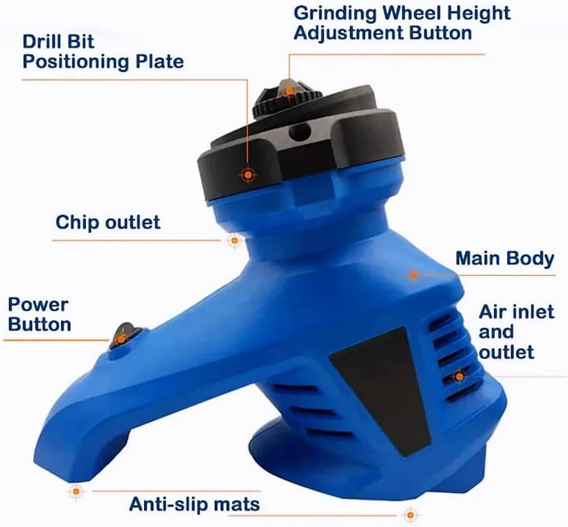 Drill Bit Sharpener, Power Drill Bit Sharpeners for All Bits (1/8-15/32inch), Multipurpose Drill Bit Grinding Sharpener for Twist Bits