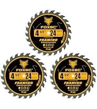 FOXBC 5-1/2-Inch 130 Tooth Plywood, Veneer, OSB, Plastic Cutting Circular Saw Blade with 5/8 Inch Arbor, with 1/2" 3/8" Bushing - 3 Pack
