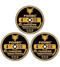 FOXBC 5-1/2-Inch 130 Tooth Plywood, Veneer, OSB, Plastic Cutting Circular Saw Blade with 5/8 Inch Arbor, with 1/2" 3/8" Bushing - 3 Pack