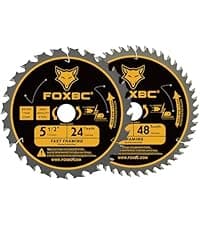 FOXBC 5-1/2-Inch 130 Tooth Plywood, Veneer, OSB, Plastic Cutting Circular Saw Blade with 5/8 Inch Arbor, with 1/2" 3/8" Bushing - 3 Pack
