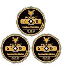 FOXBC 5-1/2-Inch 130 Tooth Plywood, Veneer, OSB, Plastic Cutting Circular Saw Blade with 5/8 Inch Arbor, with 1/2" 3/8" Bushing - 3 Pack