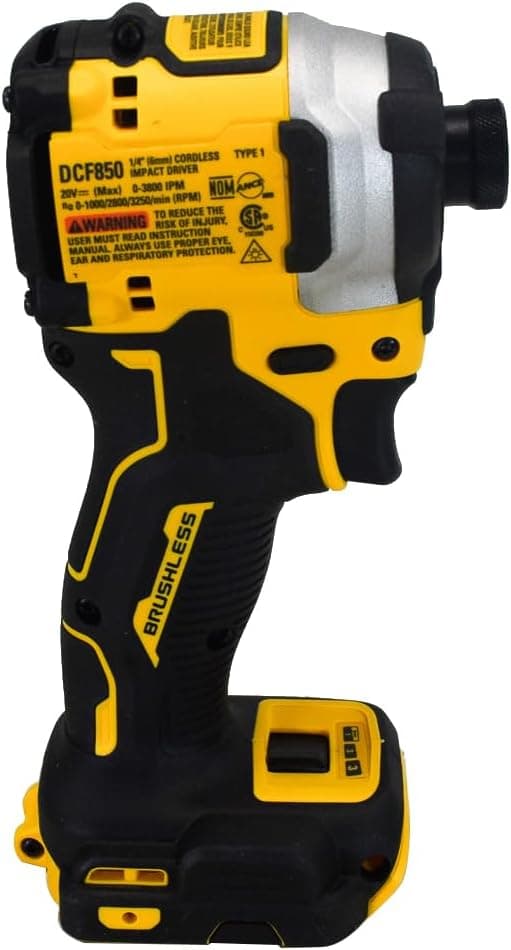 DeWalt ATOMIC 20V MAX Brushless Cordless Compact 0.25-Inch Impact Driver Tool with Variable 3-Speed Trigger (Black and Yellow)