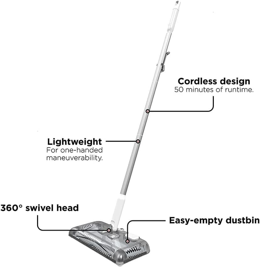 BLACK+DECKER 50 Minute Lithium Floor Sweeper, Multi-Surface Use, Charger Included (HFS115J10)