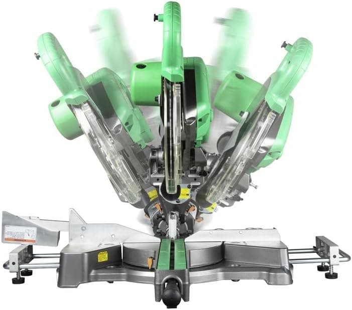 Metabo HPT 10-Inch Sliding Compound Miter Saw, Adjustable Laser Guide, Double Bevel, Electronic Speed Control, 12 Amp Motor, Electric Brake (C10FSHS)