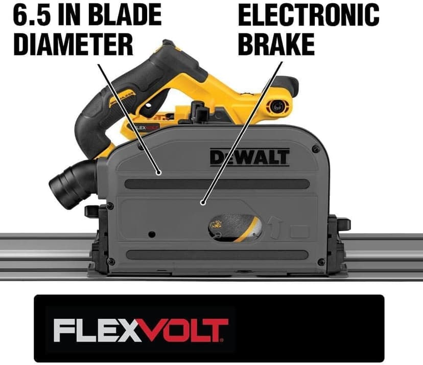 DEWALT 60V MAX* Circular Saw, 6-1/2-Inch, Cordless TrackSaw, Tool Only (DCS520B)