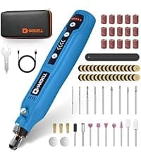 HARDELL Mini Cordless Rotary Tool, 5-Speed 3.7V Rechargeable Rotary Tool Kit with 61 Accessories, USB Charging Multi-Purpose DIY Tool for Sanding, Polishing, Drilling, Engraving, Woodworking