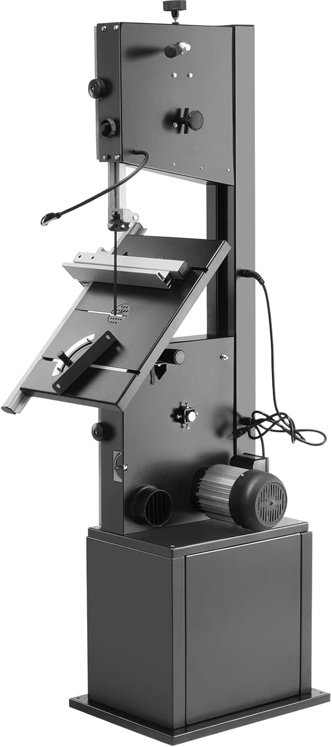 VEVOR Band Saw, 14-Inch, 480-960 RPM Continuously Viable Benchtop Bandsaw, 1100W 1-1/2HP Motor, with Optimized Work Light Workbench Stand Cabinet Assembly and Miter Gauge, for Woodworking Aluminum