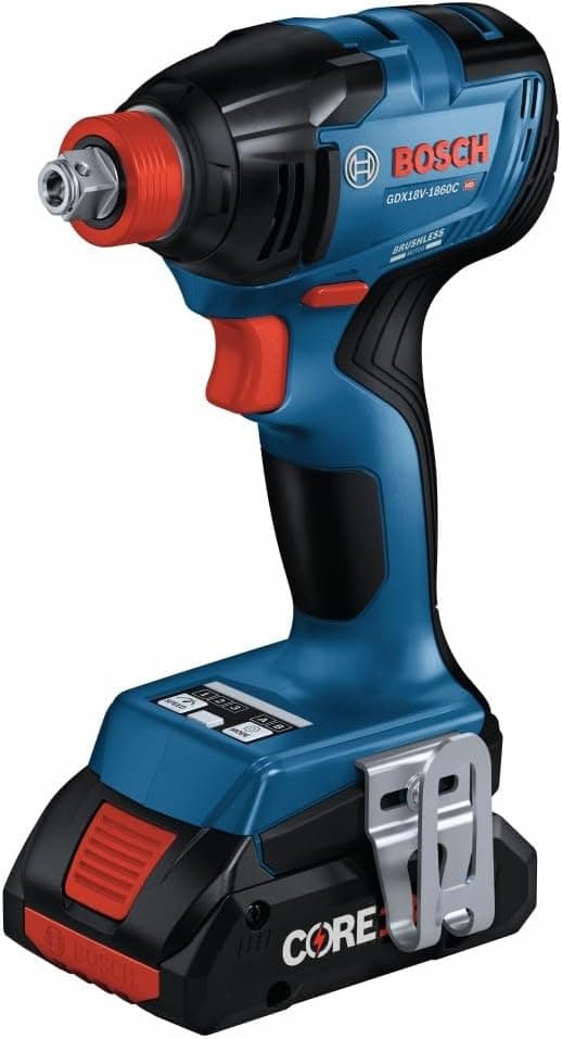 BOSCH GDX18V-1860CB15 18V Connected-Ready Two-In-One 1/4 In. and 1/2 In. Bit/Socket Impact Driver/Wrench Kit with (1) CORE18V 4 Ah Advanced Power Battery