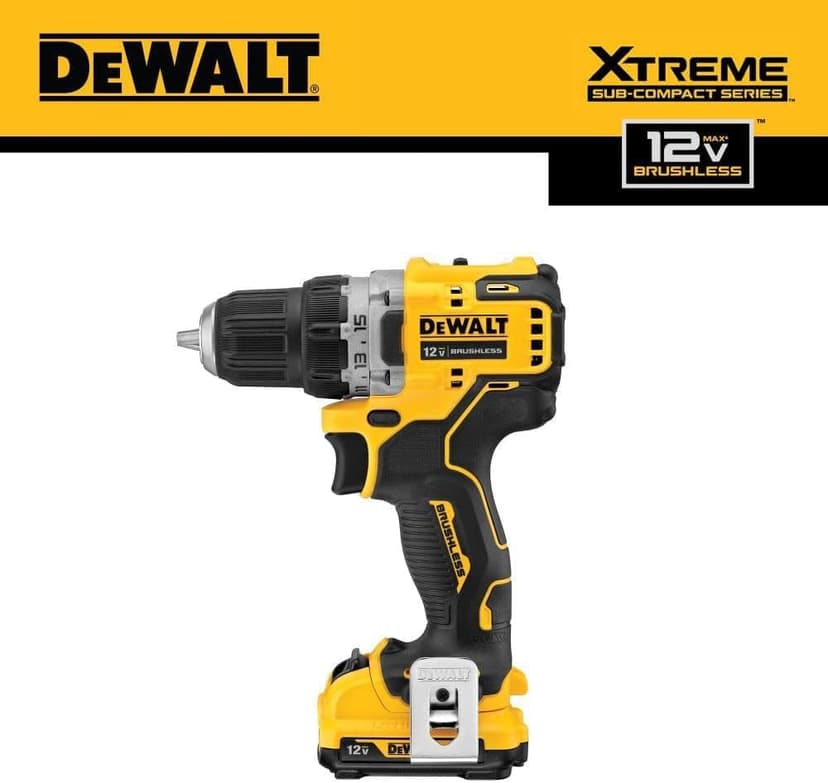 DEWALT XTREME 12V MAX* Cordless Drill/Driver Kit, 3/8-Inch (DCD701F2)