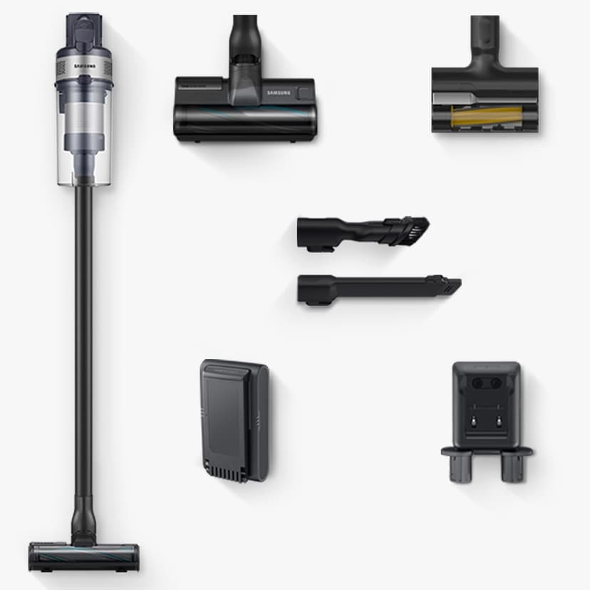 SAMSUNG Jet 75 Pet Cordless Vacuum, Lightweight w/Turbo Action Brush, Pet Tool, Removable Battery, Powerful Cleaning for Hardwood Floors, Carpets, Area Rugs, VS20B75AGR5/AA, Silver