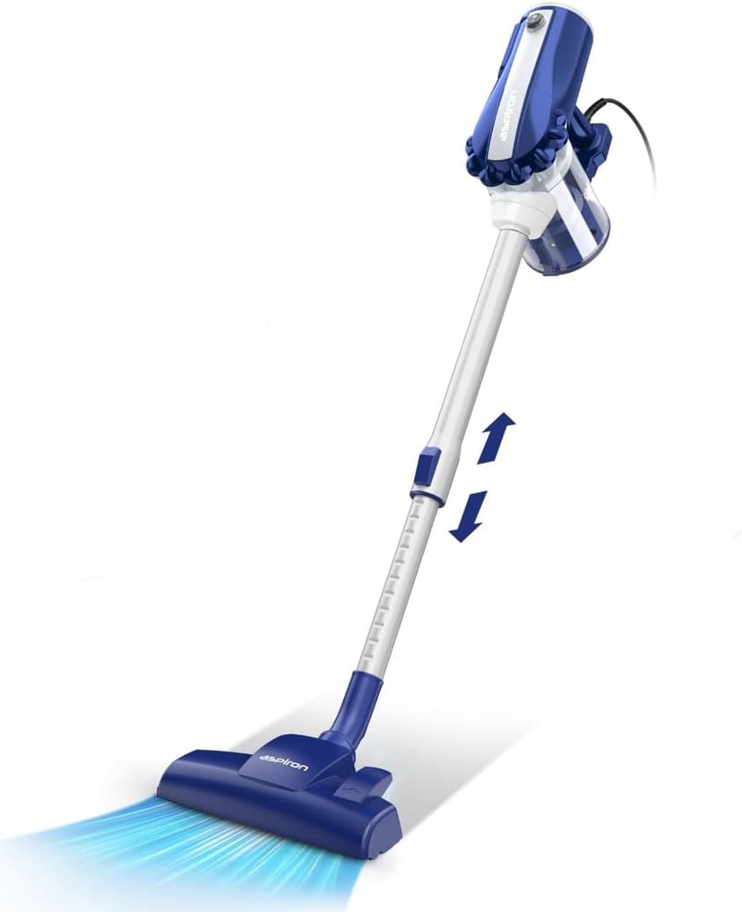 Aspiron Corded Vacuum Cleaner Powerful Suction Stick Vacuum Lightweight Bagless Canister Vacuum Cleaner, H13 HEPA Filter