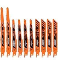 HORUSDY 10-Piece Reciprocating Saw Blades Set, Metal & Woodcutting Saw Blades