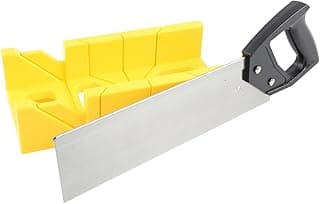 GreatNeck BSB14 Mitre Box and Saw Set, 12 Inch Mitre Box with 14 Inch Back Saw, Precision Cuts for Trim and Molding, Woodworking and Beveled Corner Cuts