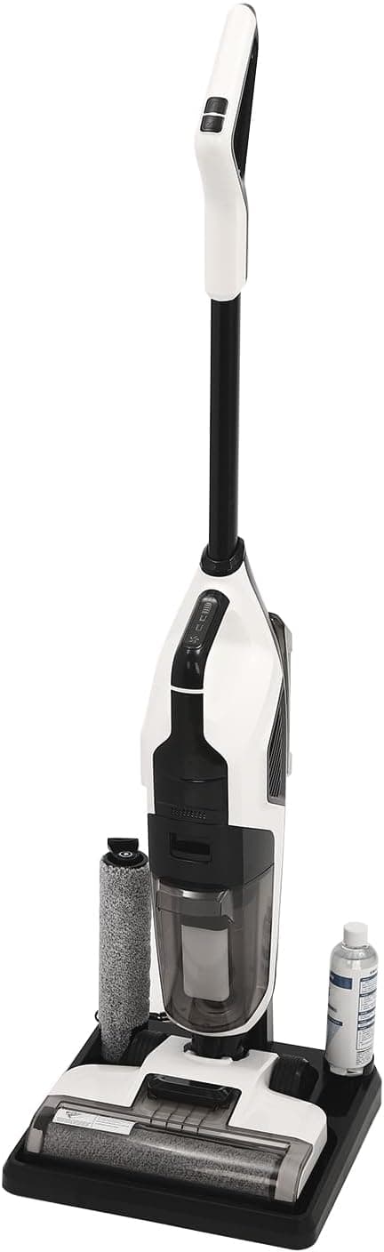 Wet Dry Vacuum Cleaner, Cordless Wet Dry Vacuum Floor Cleaner and Mop, Smart Wireless Self-Cleaning Vacuum Cleaner for Hard Floors, Double Water Tanks, Effortless Cleaning in One Operation