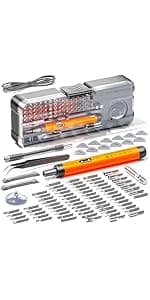 Electric Screwdriver Set, Precision Screwdriver Set, Magnetic Drill Bit, Magnetic Storage, Mini Precision Electric Screwdriver Repair Kit for PC RC Electronics