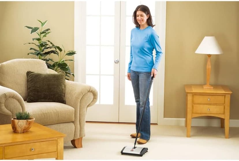 Bissell Natural Sweep Carpet and Floor Sweeper with Dual Brush Rotating System and 2 Corner Edge Brushes, 92N0A, 4.2 lb.
