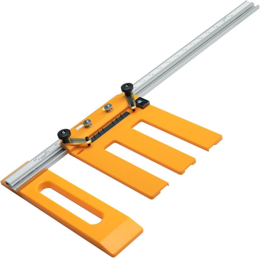 POWERTEC Circular Saw Guide Rail System – Rip-Cut Edge Guide Track for Straight Cuts in Plywood, Sheet Goods & Panels – Fits Left & Right Circular Saws – Portable Cutting Jig for Woodworking (72093)