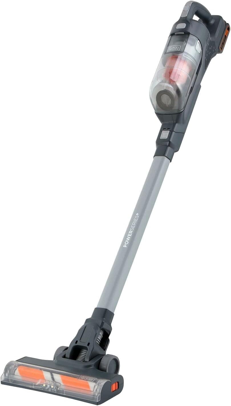 BLACK+DECKER POWERSERIES+ 20V MAX Cordless Vacuum Cleaner, Stick Vacuum Rechargeable with LED Floor Lights, Anti-Tangle Lightweight, Removable Battery (BHFEA18D1)