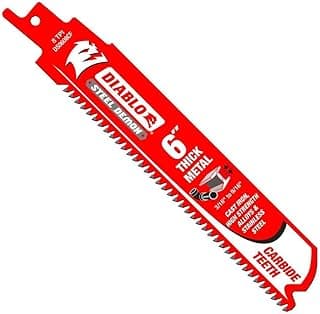 Diablo Steel Demon Carbide Teeth Reciprocating Saw Blade For Thick Metal - Designed for Extreme Metal Cutting - 6" Length, 8 TPI - DS0608CF