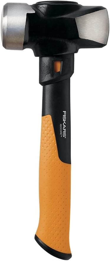 Fiskars Pro IsoCore 3 lb Club Hammer (11") - Drilling Hammer with Wedged Demolition and Driving Face, Shock-Absorbing Grip - Construction and Home Improvement Tools