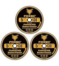 FOXBC 5-1/2-Inch 130 Tooth Plywood, Veneer, OSB, Plastic Cutting Circular Saw Blade with 5/8 Inch Arbor, with 1/2" 3/8" Bushing - 3 Pack