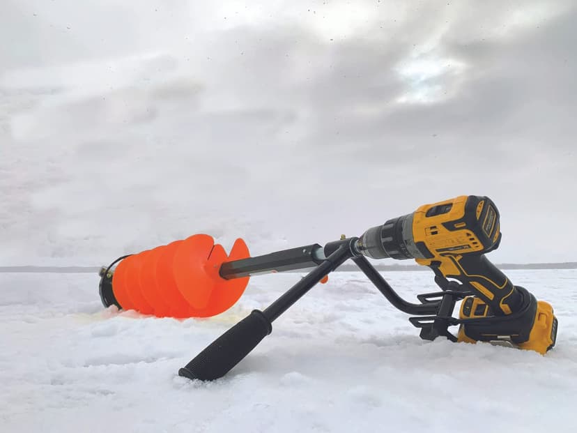 E-Drill Nylon Ice Auger Combo and Universal Adapter with 14” Extension (8-in)