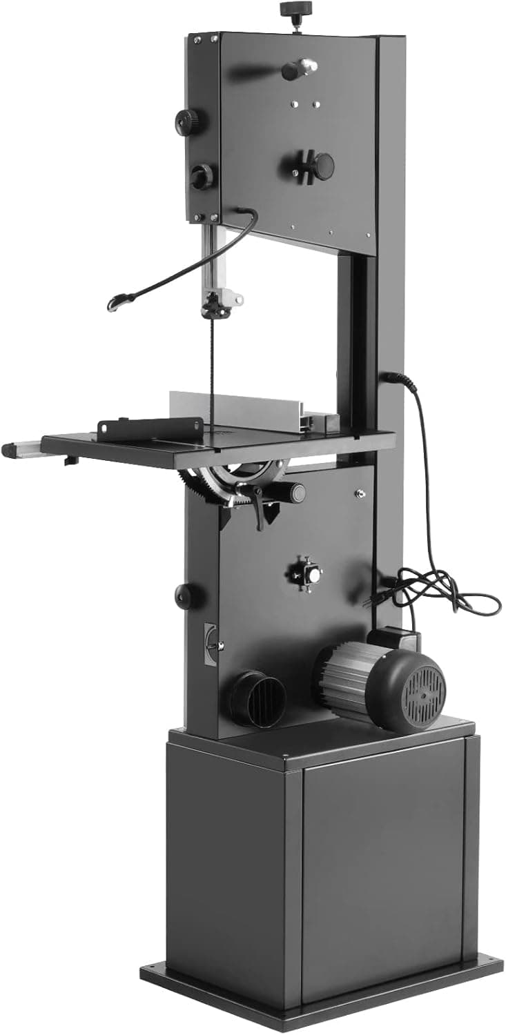 VEVOR Band Saw, 14-Inch, 480-960 RPM Continuously Viable Benchtop Bandsaw, 1100W 1-1/2HP Motor, with Optimized Work Light Workbench Stand Cabinet Assembly and Miter Gauge, for Woodworking Aluminum