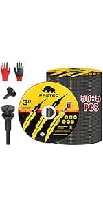 Cut Off Wheels 4-1/2", PRETEC 50+5 Pack Metal Cutting Wheel,Thin 4.5” Metal & Stainless Steel Fast Cutting Discs for Angle Grinder - 7/8" Arbor Hole