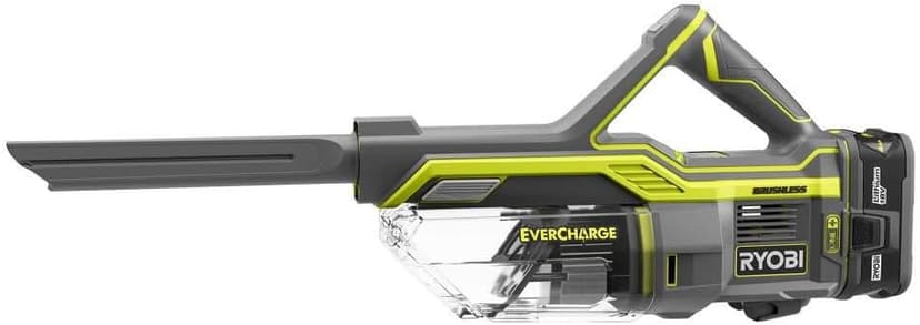 RYOBI 18-Volt ONE+ Brushless Stick Vacuum Cleaner Kit w/ 4.0 Ah Lithium-Ion High Capacity Battery and EVERCHARGE Rapid Charger