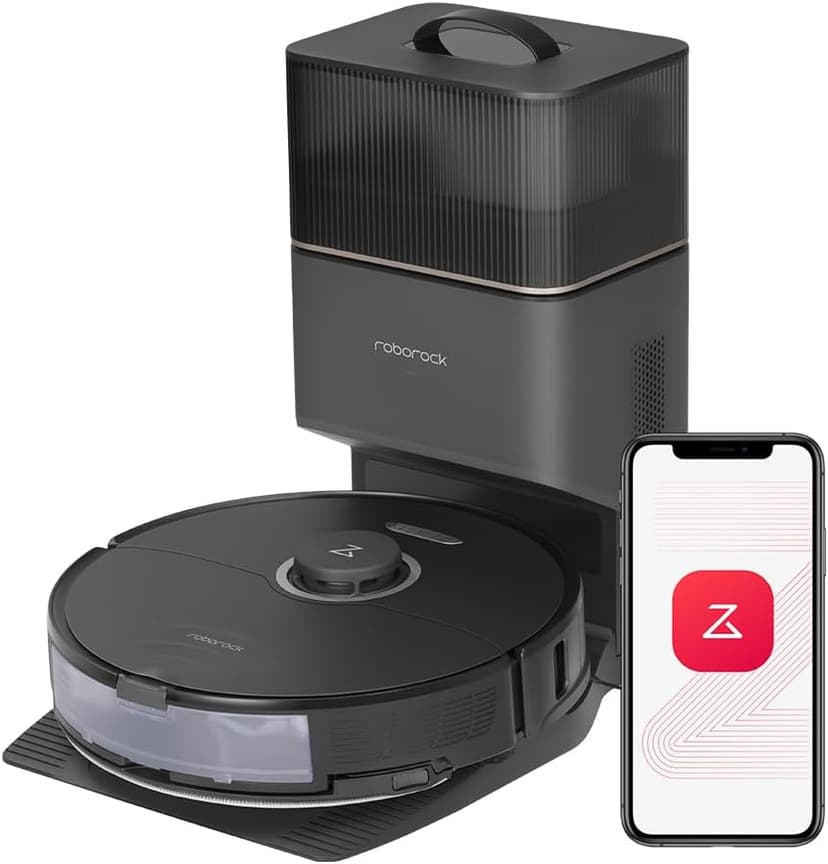 roborock S8+ Robot Vacuum, Sonic Mop with Self-Empty Dock, Stores up to 60-Days of Dust, Auto Lifting Mop, Ultrasonic Carpet Detection, 6000Pa Suction, Black
