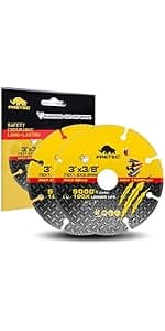 Cut Off Wheels 4-1/2", PRETEC 50+5 Pack Metal Cutting Wheel,Thin 4.5” Metal & Stainless Steel Fast Cutting Discs for Angle Grinder - 7/8" Arbor Hole