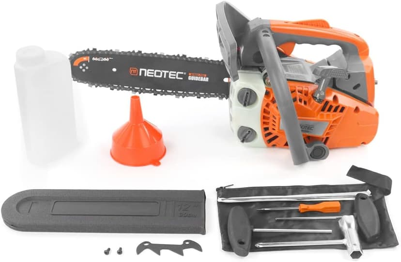 NEO-TEC 12'' Top Handle Gas Chainsaw,2-Stroke 25.4cc Portable Chain Saws for Trees Gas Powered Wood Cutting