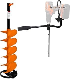 E-Drill Nylon Ice Auger Combo and Universal Adapter with 14” Extension (8-in)