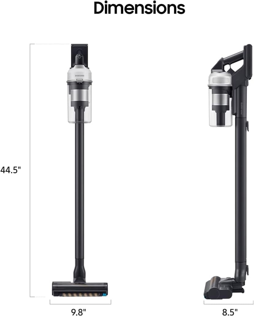 SAMSUNG Jet 85 Cordless Stick Vacuum, Lightweight w/Jet Dual Brush, Anti-Tangle Pet Tool, Removable Battery, Powerful Cleaning for Hardwood Floors, Carpets, Area Rugs, VS20C8522TW, Misty White