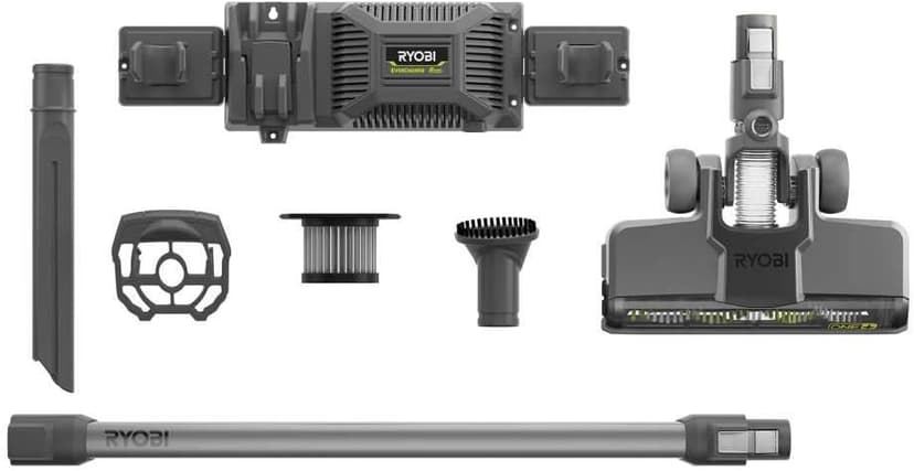 RYOBI 18-Volt ONE+ Brushless Stick Vacuum Cleaner Kit w/ 4.0 Ah Lithium-Ion High Capacity Battery and EVERCHARGE Rapid Charger